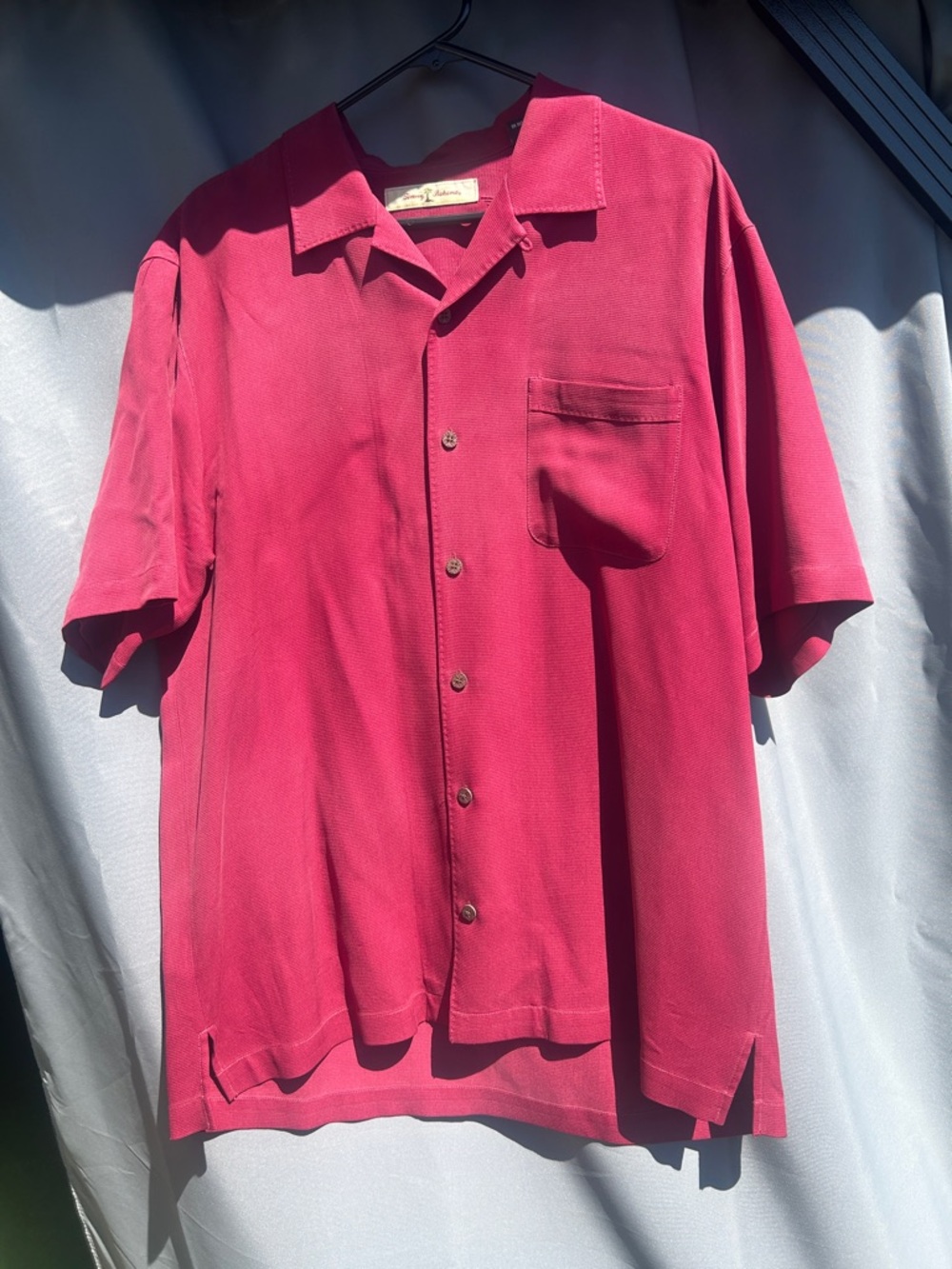 Tommy Bahama Men's Short Sleeve Camp Shirt - Deep Berry